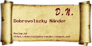 Dobrovolszky Nándor névjegykártya