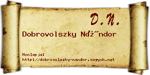 Dobrovolszky Nándor névjegykártya